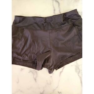 Womens black Medium shorts gym activewear running lined pull on short shorts